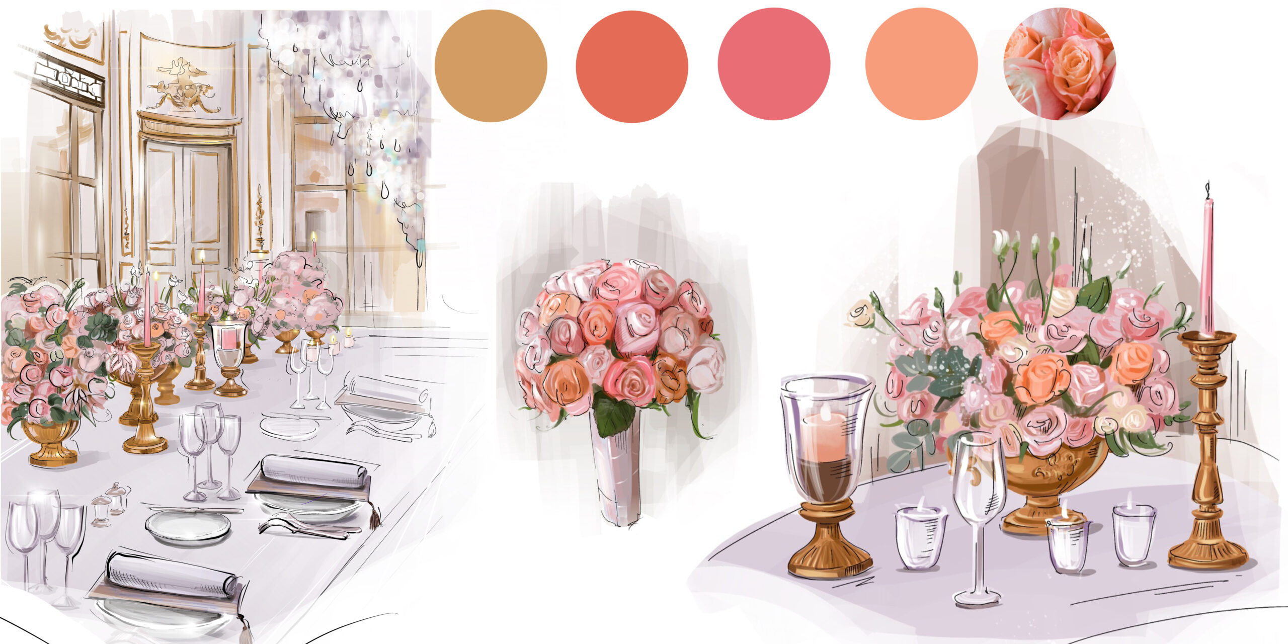 Parisian wedding floral design